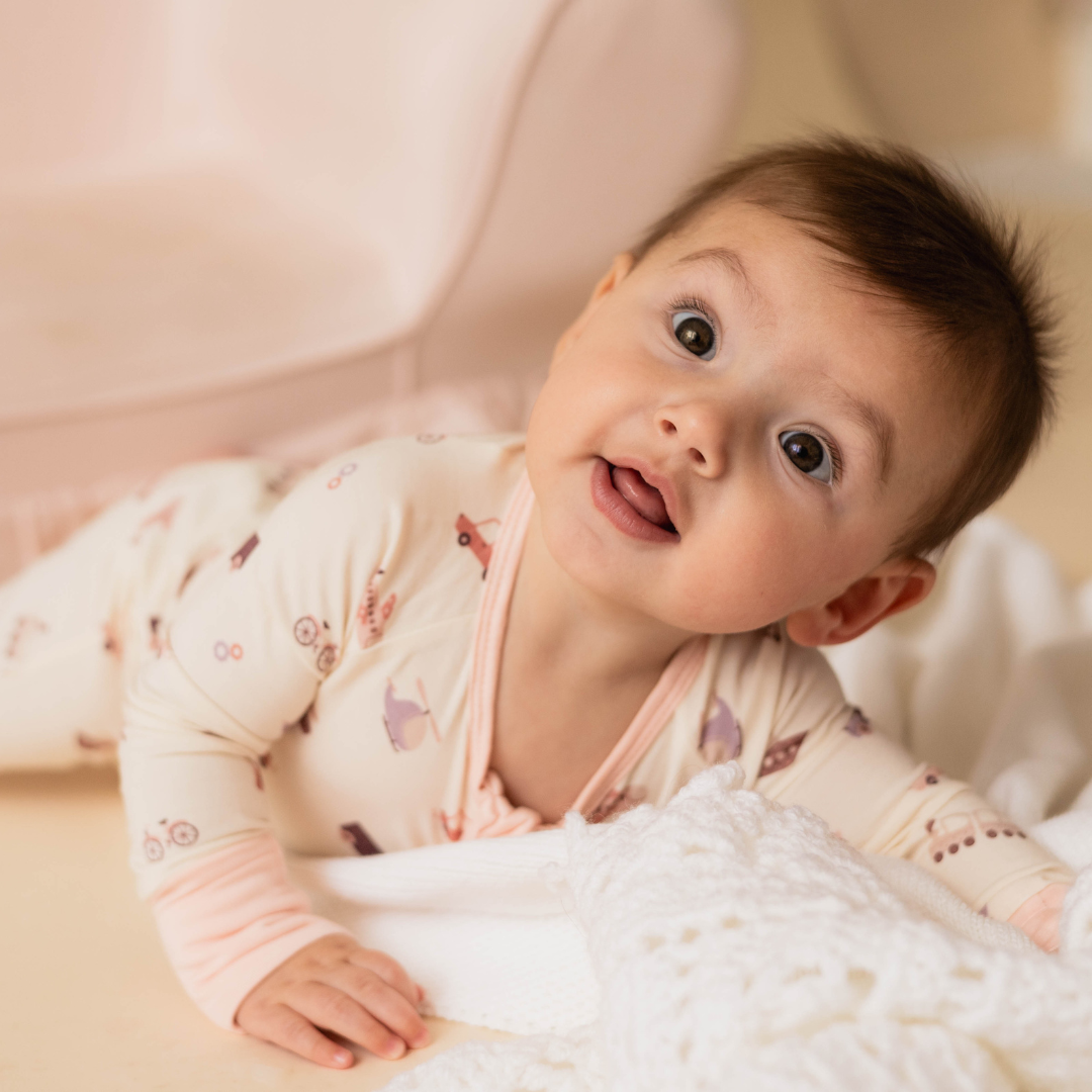 Transportation baby onesie product overview — The Earhart collection features