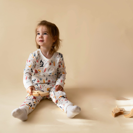 Genetics toddler pyjamas front view — The Doudna collection by Stemmewear